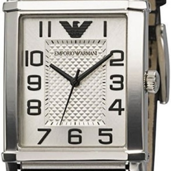 Emporio Armani Silver and Black Watch - Picture 2 of 3